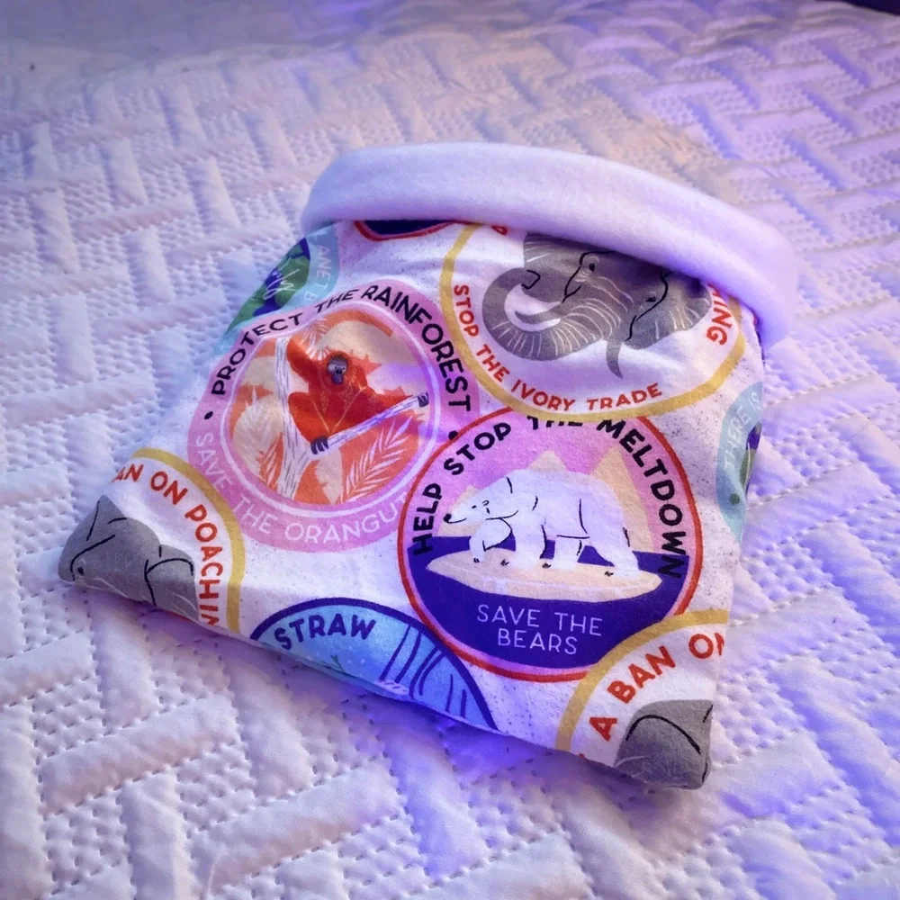 Small pet hedgehog rat guinea pig cuddle sack bed